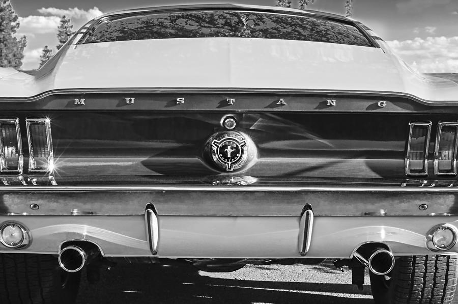 Car Photograph - 1967 Ford Mustang Taillight Emblem by Jill Reger