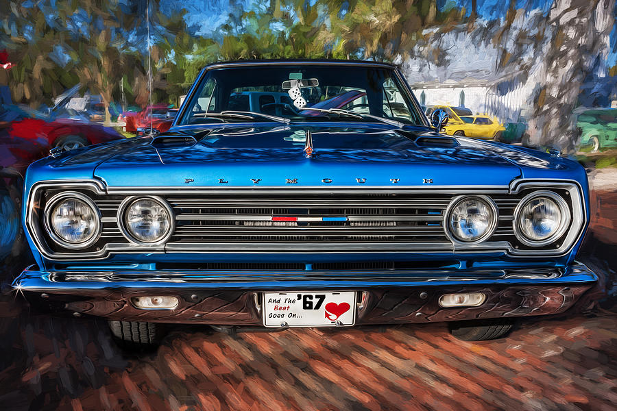 1967 Plymouth Belvedere GTX 440 Painted  Photograph by Rich Franco