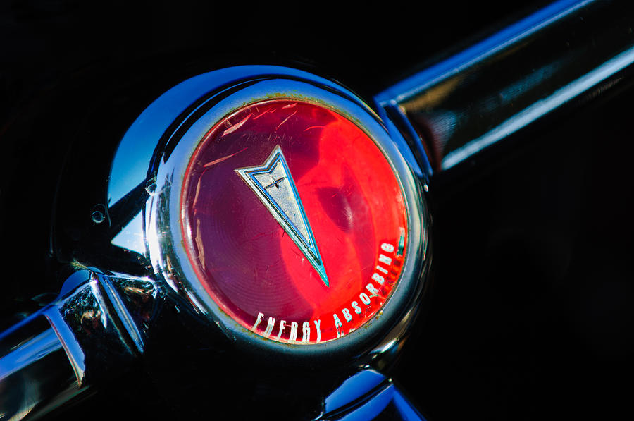 Car Photograph - 1967 Pontiac Firebird Steering Wheel Emblem by Jill Reger