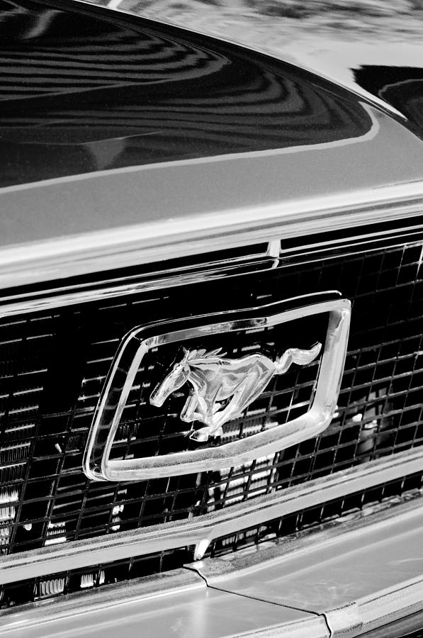 1968 Ford Mustang Cobra GT 350 Grille Emblem Photograph by Jill Reger