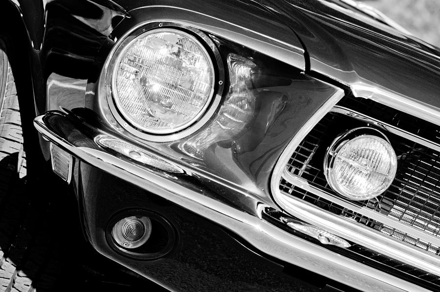1968 Ford Mustang Cobra GT 350 Head Light Photograph by Jill Reger