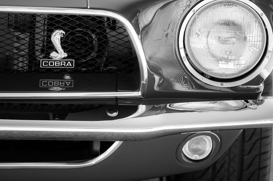 Cobra Photograph - 1968 Ford Mustang Fastback 427 CI Cobra Grille Emblem by Jill Reger