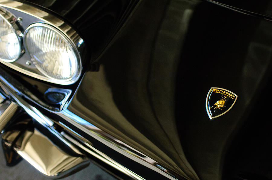 1968 Lamborghini Hood Emblem Photograph by Jill Reger