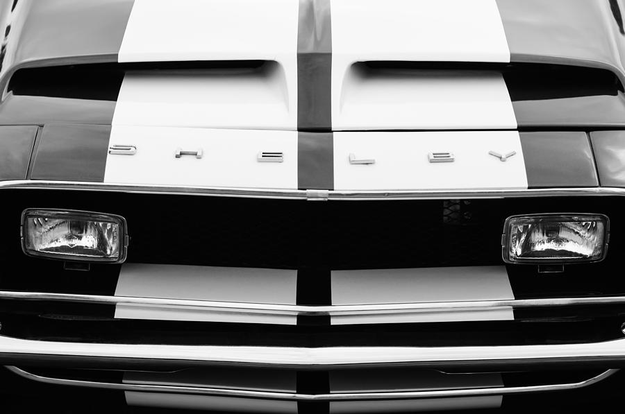 Car Photograph - 1968 Shelby GT500 Fastback Grille Emblem by Jill Reger