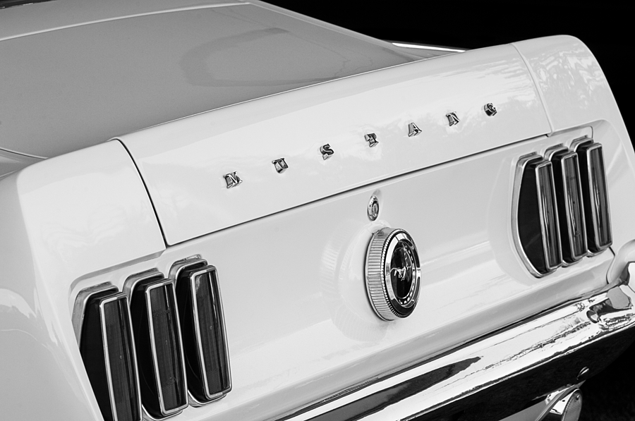 Car Photograph - 1969 Ford Mustang Boss 429 Taillight Emblem by Jill Reger