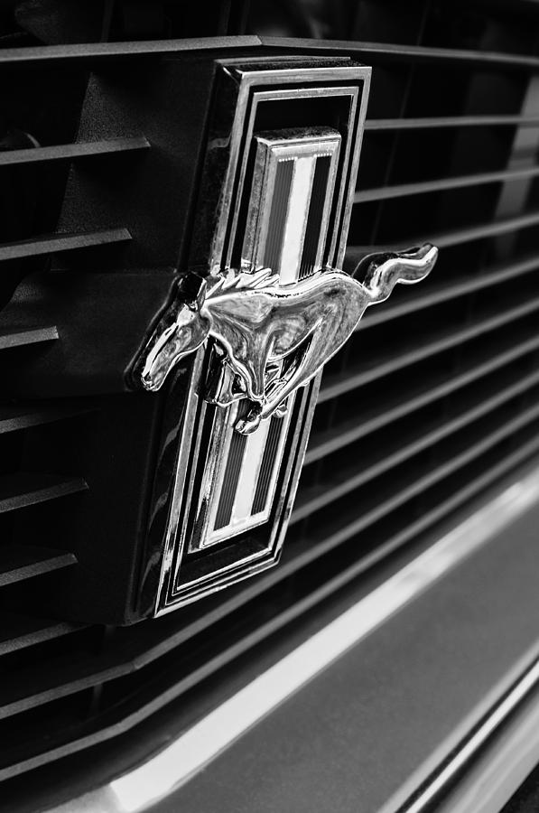 Car Photograph - 1970 Ford Mustang Boss 302 Fastback Grille Emblem by Jill Reger