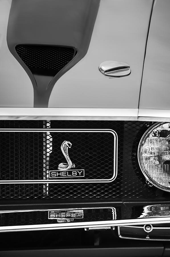 1970 Ford Mustang GT350 Replica Grille Emblem Photograph by Jill Reger