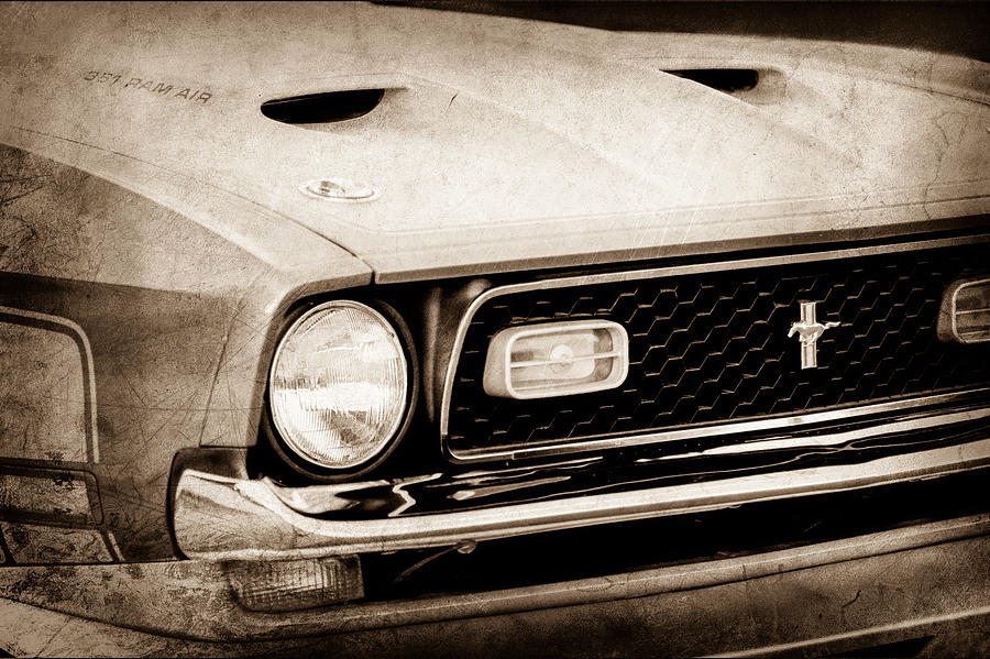 1971 Ford Mustang Boss 351 Cleveland Grille Photograph by Jill Reger