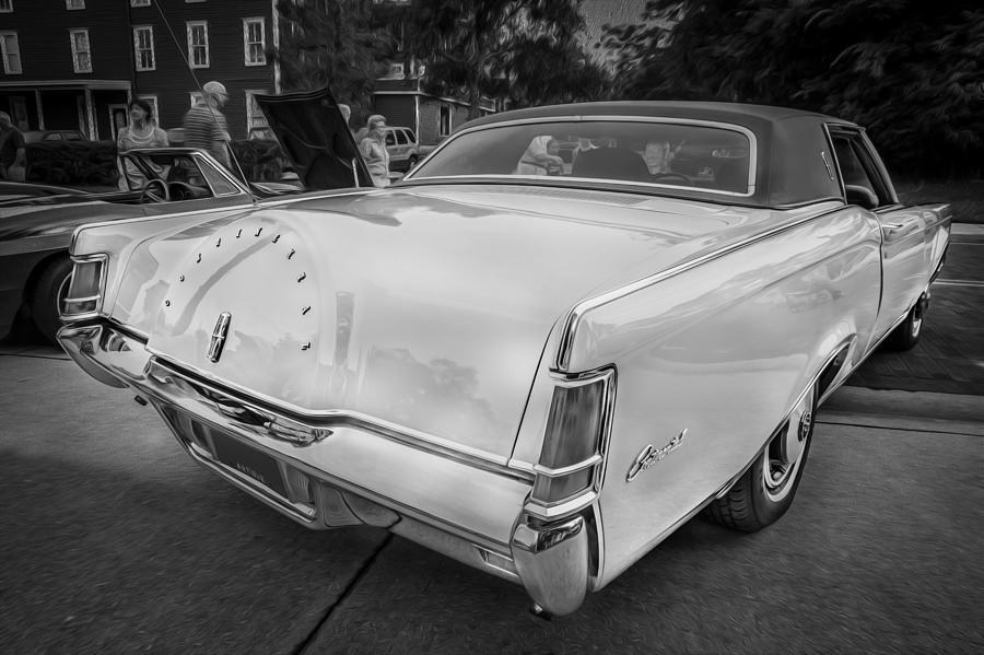 1971 Lincoln Continental Mark III Painted BW  Photograph by Rich Franco