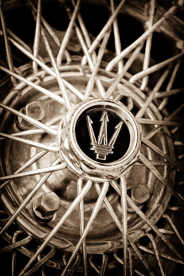 1972 Maserati Ghibli 4.9 SS Spyder Wheel Emblem Photograph by Jill Reger