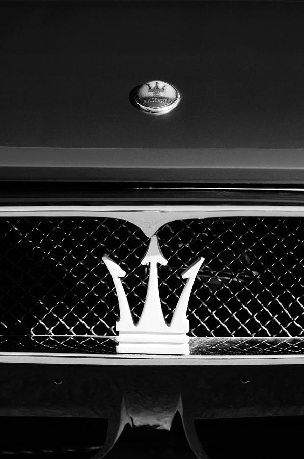1972 Maserati Ghibli Grille - Hood Emblems Photograph by Jill Reger