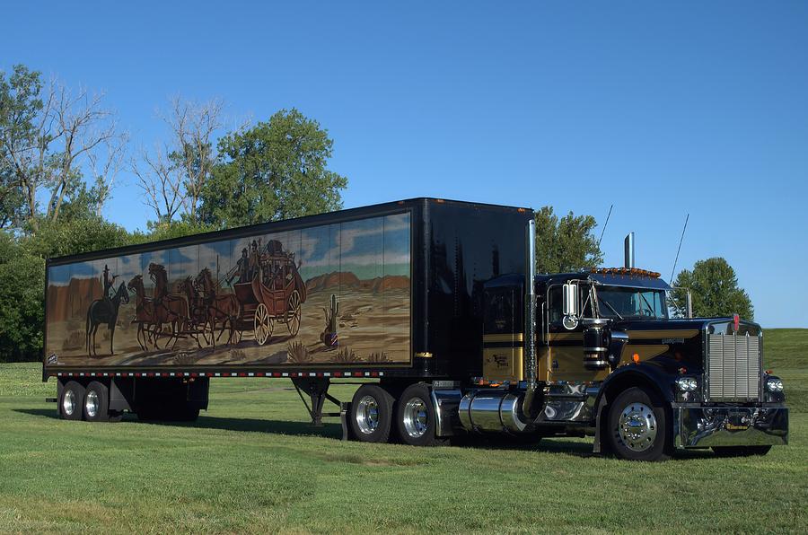 Smokey and the Bandit Tribute 1973 Kenworth W900 Black and Gold Semi Truck #1 Photograph by Tim McCullough