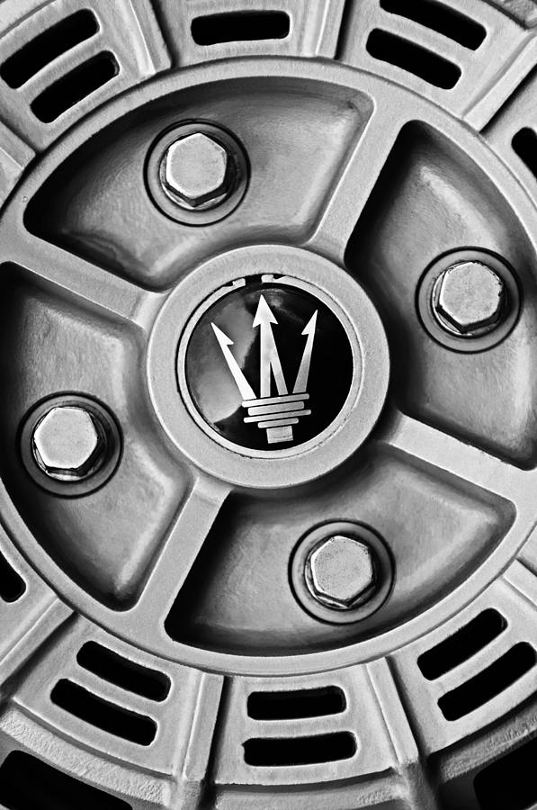 1974 Maserati Merak Wheel Emblem Photograph by Jill Reger