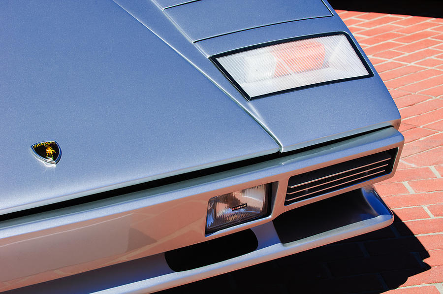 1982 Lamborghini Countach 5000S Hood Emblem Photograph by Jill Reger