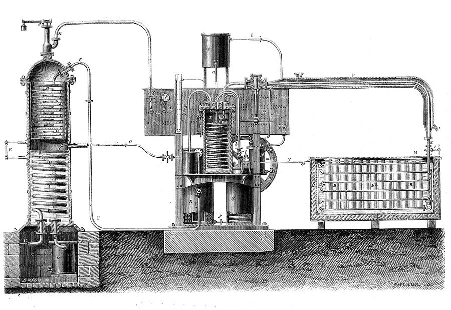 19th Century Ice-making Machine Photograph by Collection Abecasis/science Photo Library