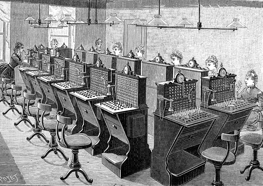 19th Century Telephone Exchange Photograph by Collection Abecasis/science Photo Library
