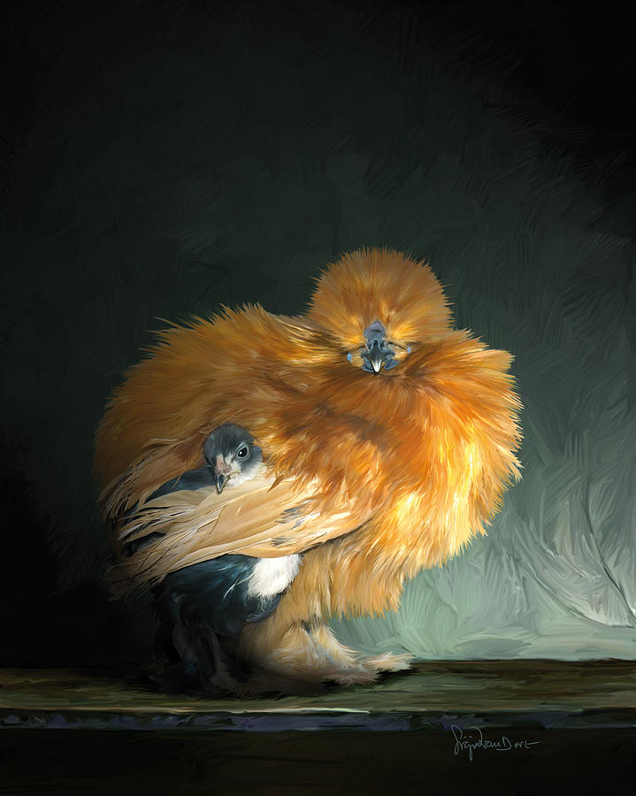 Chicken Digital Art - 20. Hiding by Sigrid Van Dort Chicken Digital Art - 20. Hiding by Sigrid Van Dort