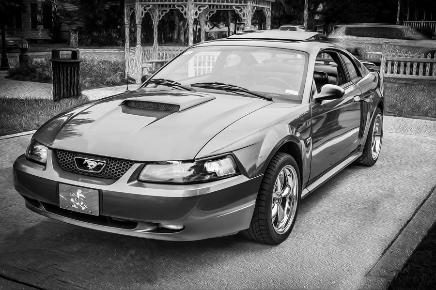 2003 Ford Cobra GT Mustang Painted BW #1 Photograph by Rich Franco