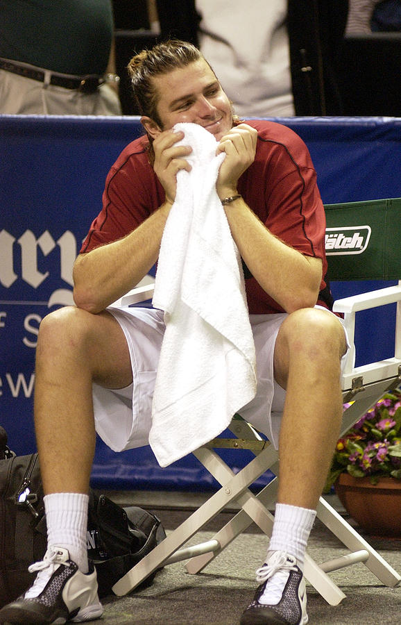 2004 Siebel Open - Finals - Andy Roddick vs Mardy Fish #1 Photograph by Paul Andrew Hawthorne