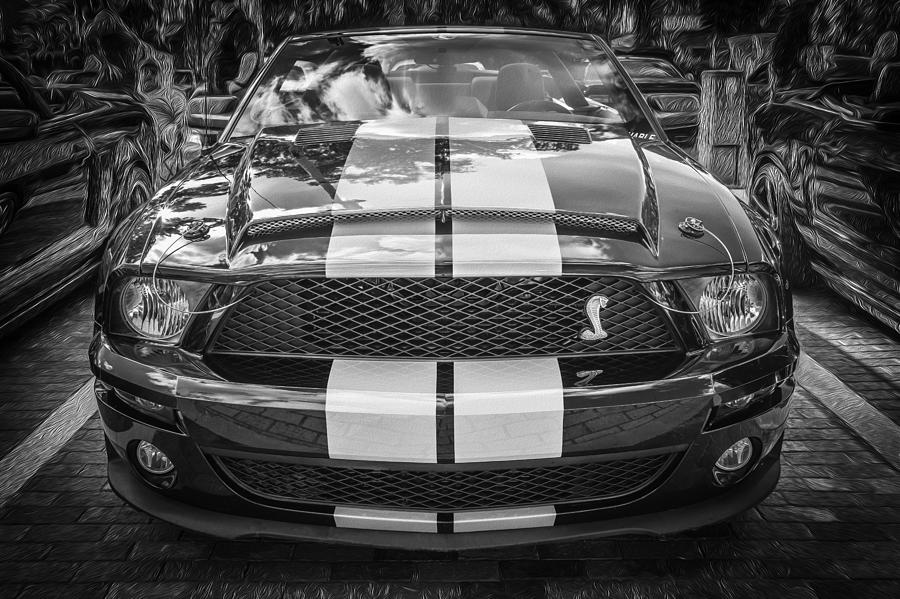 2007 Ford Mustang Convertible BW  #1 Photograph by Rich Franco