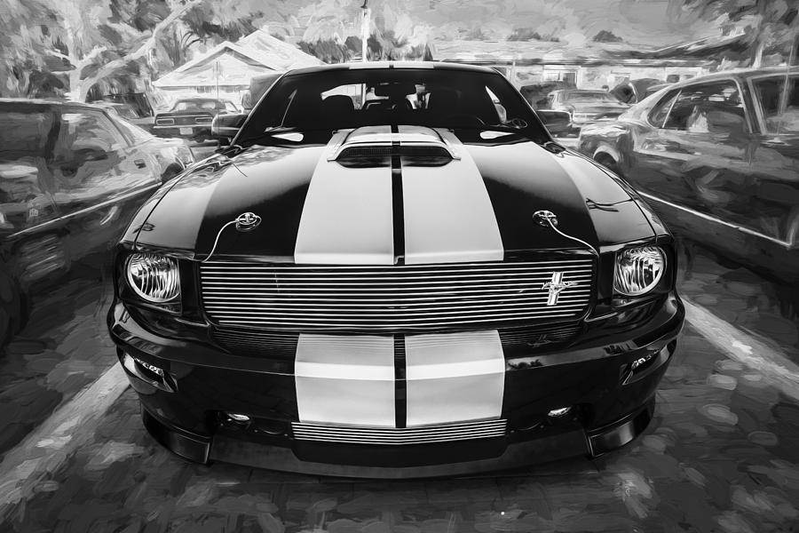 2007 Ford Mustang Shelby GT Painted BW   #1 Photograph by Rich Franco