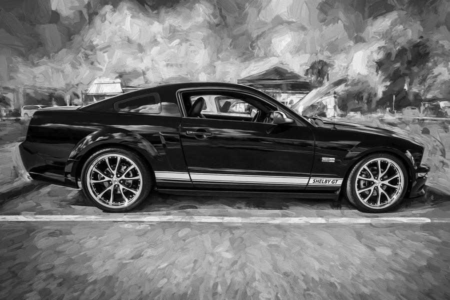 2007 Ford Mustang Shelby GT Painted BW #1 Photograph by Rich Franco