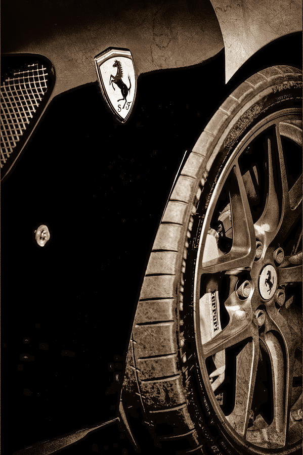 Car Photograph - 2011 Ferrari 599 GTO Emblem - Wheel #1 by Jill Reger