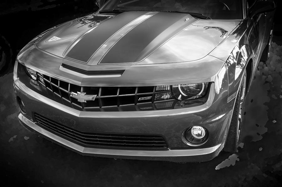Transportation Photograph - 2012 Chevy Camaro SS BW  #1 by Rich Franco