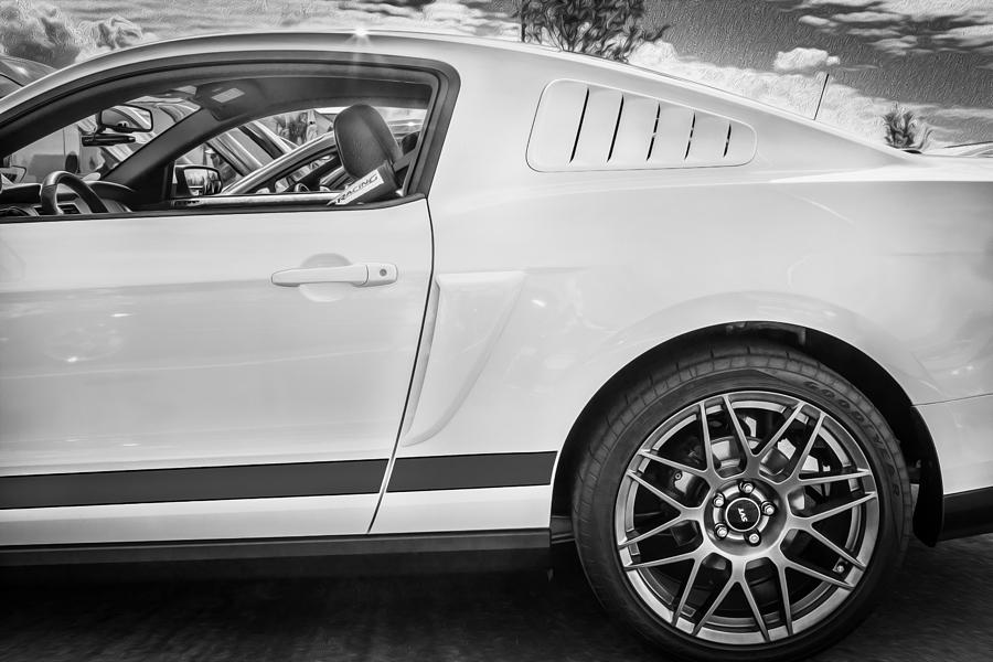 2012 Ford Shelby Mustang GT500 Painted BW #1 Photograph by Rich Franco