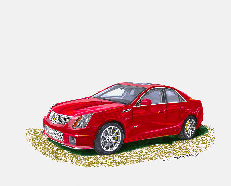2013 Cadillac C T S  V Painting by Jack Pumphrey