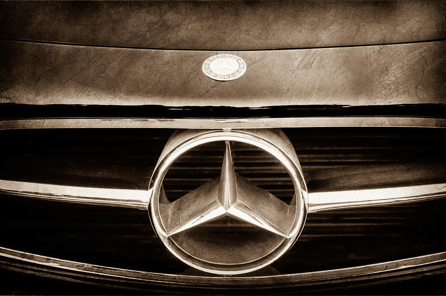 300 Mercedes-benz Sl Roadster Hood Emblem Photograph by Jill Reger - Pixels