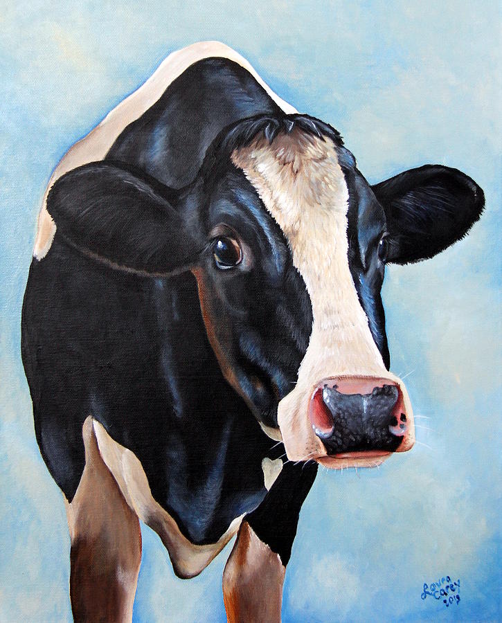 Cow Painting - 501 #1 by Laura Carey