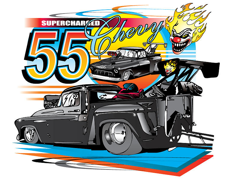 55 Chevy #1 Digital Art by Donna Spadola