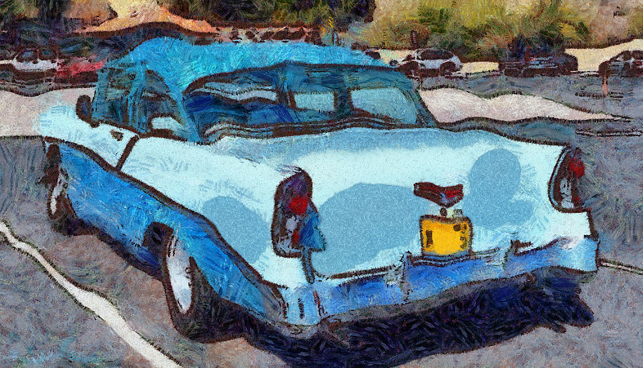 56 Chevrolet Classic Car #1 Digital Art by Barbara Snyder