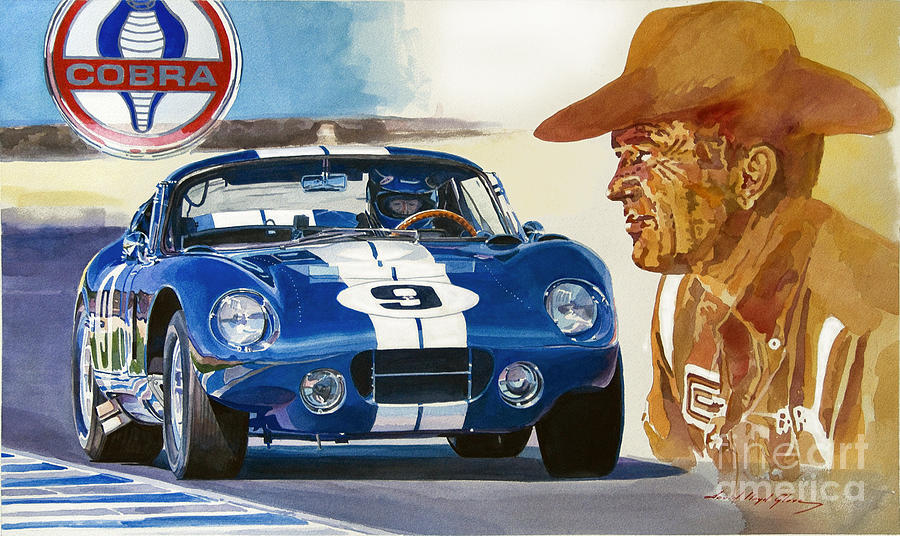 64 Cobra Daytona Coupe Painting by David Lloyd Glover