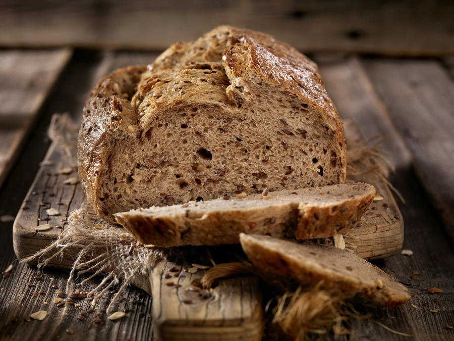 9 Grain Artisan Bread Loaf #1 Photograph by Lauri Patterson