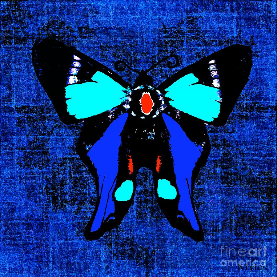 A Butterfly So Blue #2 Painting by Saundra Myles