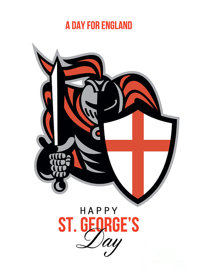 Knight Digital Art - A Day for England Happy St George Greeting Card #1 by Aloysius Patrimonio