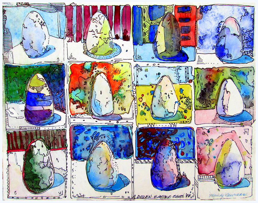 A Dozen Eggs #2 Painting by Mindy Newman