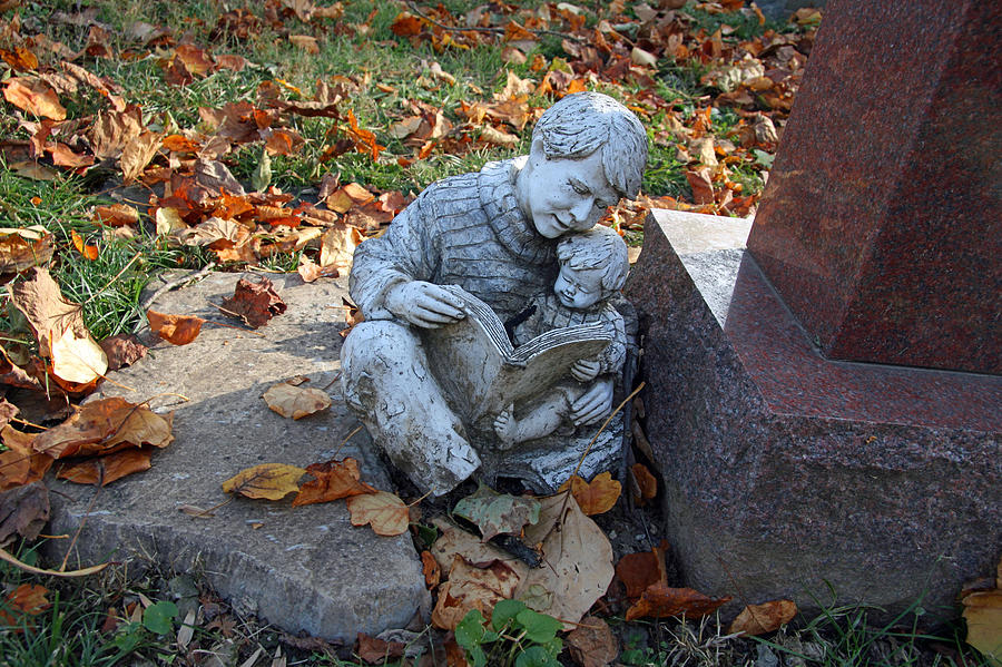 A Father Son Grave Sculpture Photograph by Cora Wandel