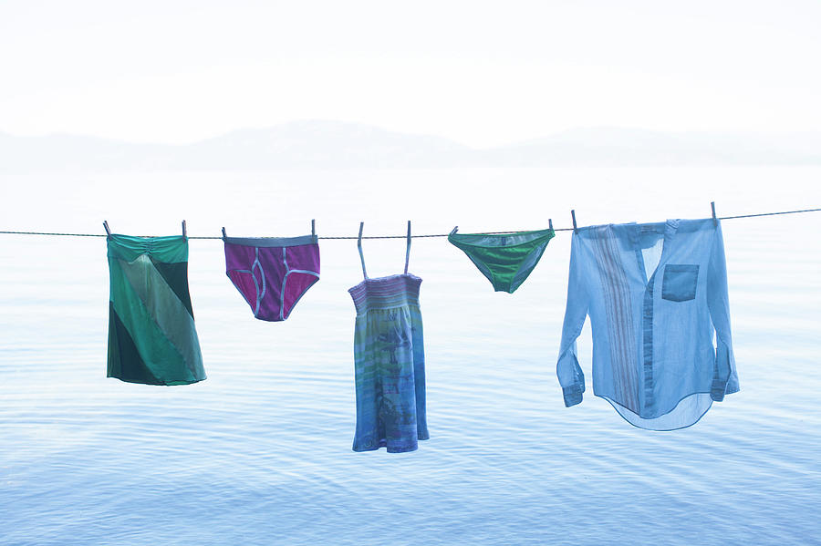 A Full Clothesline Hanging Photograph by Woods Wheatcroft