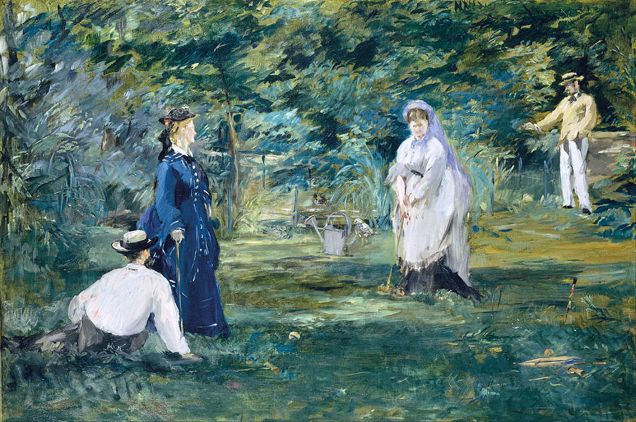 A Game of Croquet #2 Painting by Edouard Manet