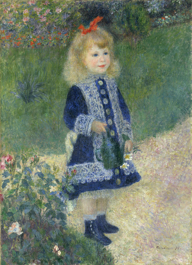 A Girl with a Watering Can #6 Painting by Auguste Renoir