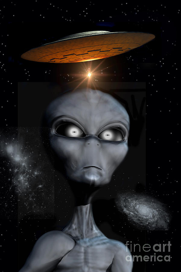 A Grey Alien Digital Art by Mark Stevenson - Fine Art America