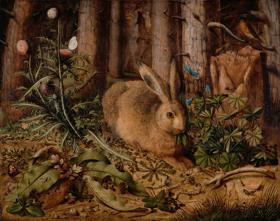 A Hare In The Forest #2 Painting by Hans Hoffmann