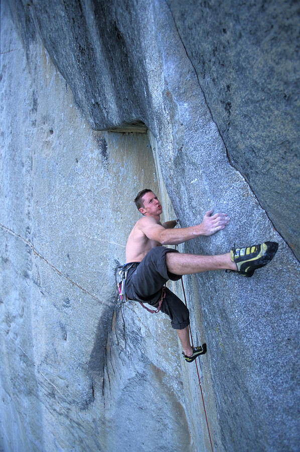 A Man Free Climbing A Difficult Pitch Photograph By Corey Rich Fine Art America