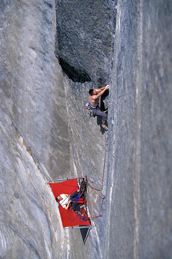 A Man Free Climbing During A First #1 Photograph by Corey Rich - Fine ...