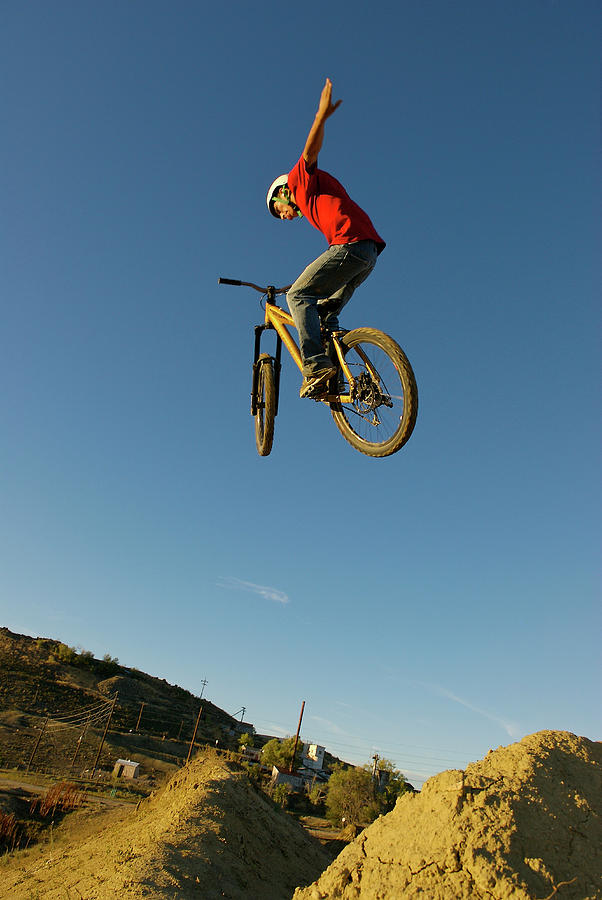 A Man Free Ride Biking In Boulder Photograph by Celin Serbo - Fine Art ...