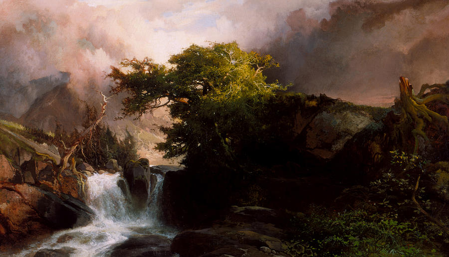 A Mountain Stream Painting by Thomas Moran