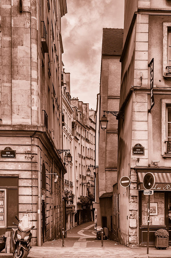A Notre Dame Street Scene Toned Photograph by Georgia Clare